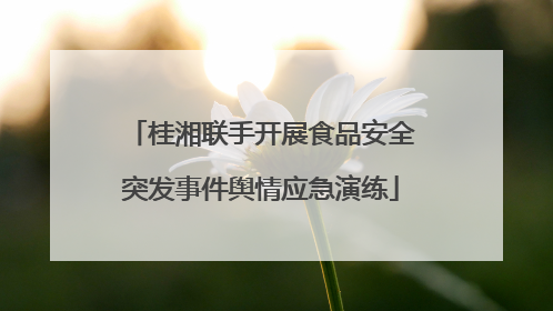 桂湘联手开展食品安全突发事件舆情应急演练