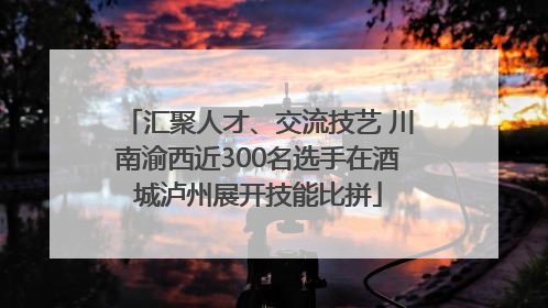 汇聚人才、交流技艺 川南渝西近300名选手在酒城泸州展开技能比拼