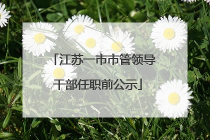 江苏一市市管领导干部任职前公示