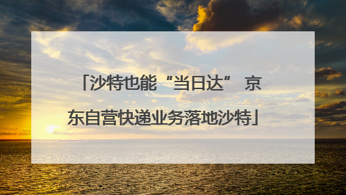 沙特也能“当日达” 京东自营快递业务落地沙特