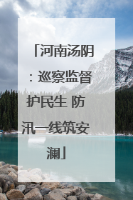 河南汤阴：巡察监督护民生 防汛一线筑安澜