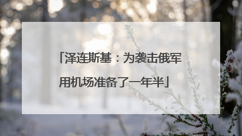 泽连斯基：为袭击俄军用机场准备了一年半