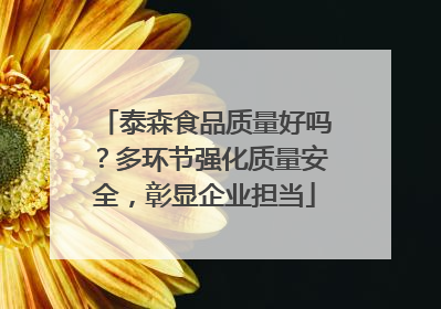 泰森食品质量好吗？多环节强化质量安全，彰显企业担当