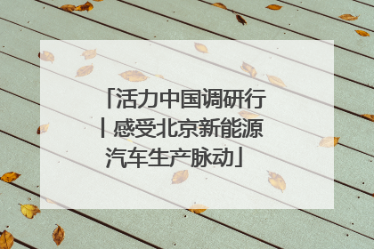 活力中国调研行丨感受北京新能源汽车生产脉动