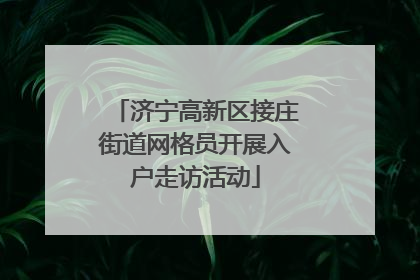 济宁高新区接庄街道网格员开展入户走访活动