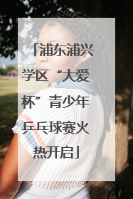 浦东浦兴学区“大爱杯”青少年乒乓球赛火热开启
