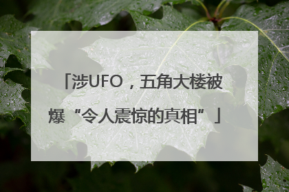 涉UFO，五角大楼被爆“令人震惊的真相”