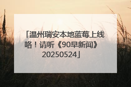 温州瑞安本地蓝莓上线咯！请听《90早新闻》20250524