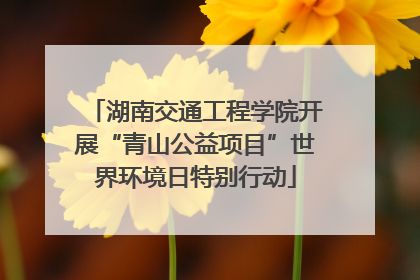 湖南交通工程学院开展“青山公益项目”世界环境日特别行动
