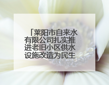 莱阳市自来水有限公司扎实推进老旧小区供水设施改造为民生幸福“加码”