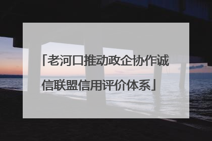 老河口推动政企协作诚信联盟信用评价体系