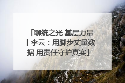 聊统之光 基层力量丨李云：用脚步丈量数据 用责任守护真实