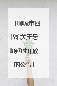 聊城市图书馆关于暑期延时开放的公告