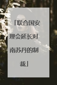 联合国安理会延长对南苏丹的制裁