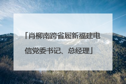 肖柳南跨省履新福建电信党委书记、总经理