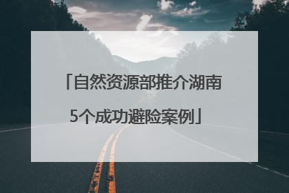 自然资源部推介湖南5个成功避险案例