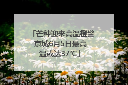 芒种迎来高温橙警 京城6月5日最高温或达37℃