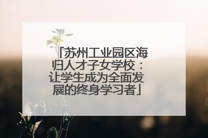 苏州工业园区海归人才子女学校：让学生成为全面发展的终身学习者