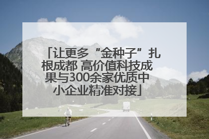 让更多“金种子”扎根成都 高价值科技成果与300余家优质中小企业精准对接