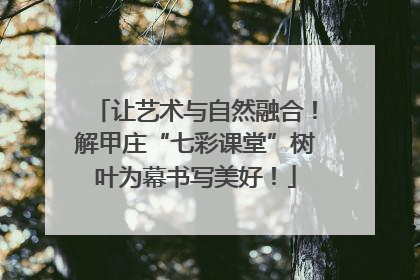 让艺术与自然融合！解甲庄“七彩课堂”树叶为幕书写美好！