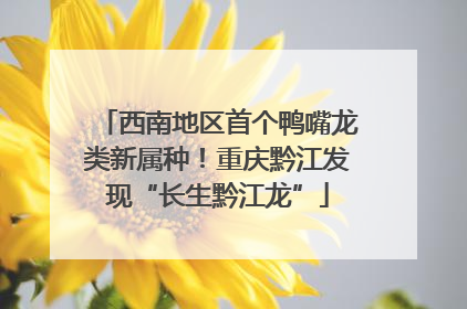 西南地区首个鸭嘴龙类新属种！重庆黔江发现“长生黔江龙”