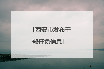 西安市发布干部任免信息