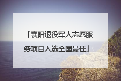 襄阳退役军人志愿服务项目入选全国最佳