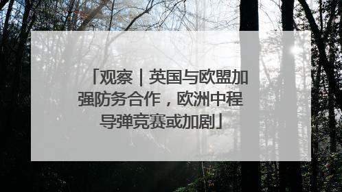 观察｜英国与欧盟加强防务合作，欧洲中程导弹竞赛或加剧