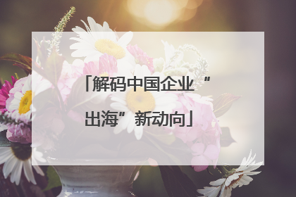 解码中国企业“出海”新动向
