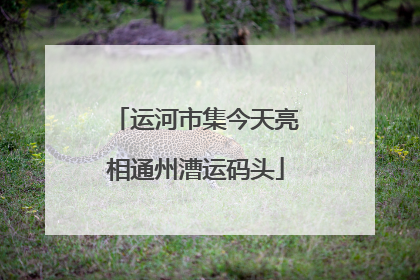 运河市集今天亮相通州漕运码头
