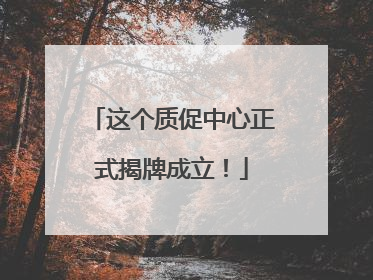 这个质促中心正式揭牌成立！
