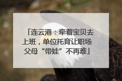连云港：牵着宝贝去上班，单位托育让职场父母“带娃”不再难