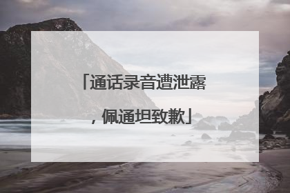 通话录音遭泄露，佩通坦致歉