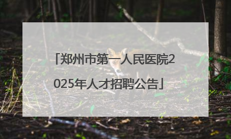 郑州市第一人民医院2025年人才招聘公告