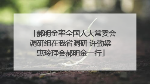 郝明金率全国人大常委会调研组在我省调研 许勤梁惠玲拜会郝明金一行