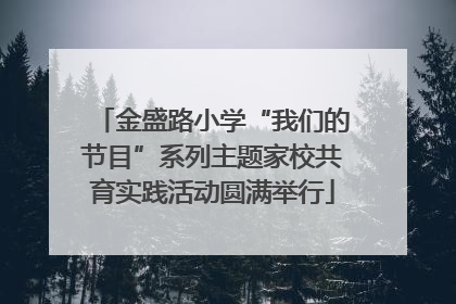 金盛路小学“我们的节目”系列主题家校共育实践活动圆满举行