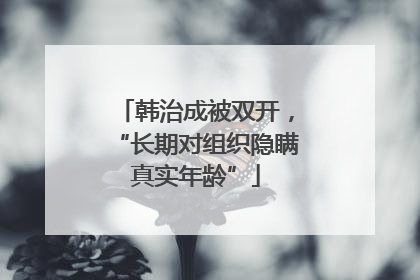 韩治成被双开，“长期对组织隐瞒真实年龄”