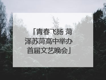 青春飞扬 菏泽苏菏高中举办首届文艺晚会