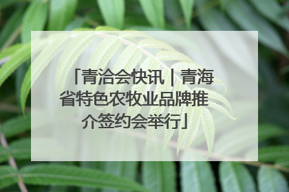 青洽会快讯｜青海省特色农牧业品牌推介签约会举行