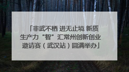 非武不栖 进无止境 新质生产力“智”汇常州创新创业邀请赛（武汉站）圆满举办