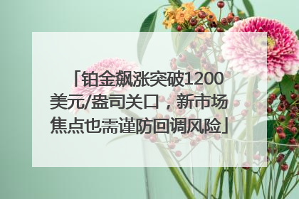 铂金飙涨突破1200美元/盎司关口，新市场焦点也需谨防回调风险