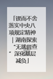 锲而不舍落实中央八项规定精神｜湖南探索“无扰督查”深化基层减负