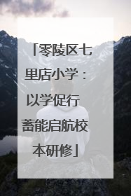 零陵区七里店小学：以学促行 蓄能启航校本研修