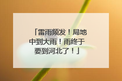 雷雨频发！局地中到大雨！雨终于要到河北了！