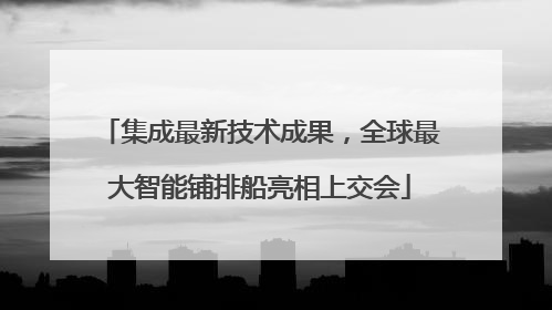 集成最新技术成果，全球最大智能铺排船亮相上交会
