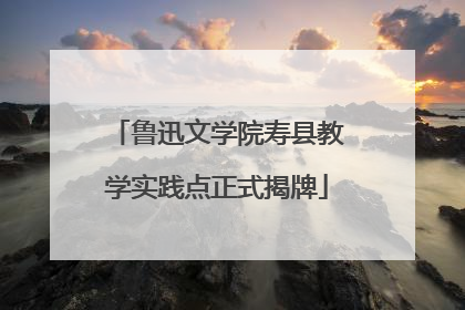 鲁迅文学院寿县教学实践点正式揭牌