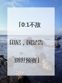 0:1不敌印尼，国足告别世预赛