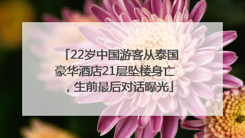 22岁中国游客从泰国豪华酒店21层坠楼身亡，生前最后对话曝光