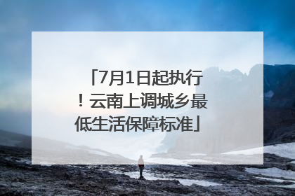 7月1日起执行！云南上调城乡最低生活保障标准
