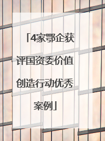 4家鄂企获评国资委价值创造行动优秀案例